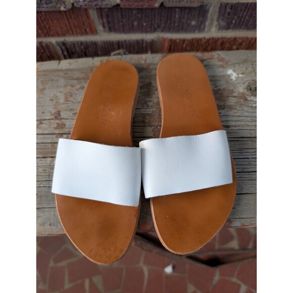 K JACQUES WHITE SLIP-ON LEATHER SANDALS-SAINT TROPEZ- SZ 36 $259 - Picture 3 of 10